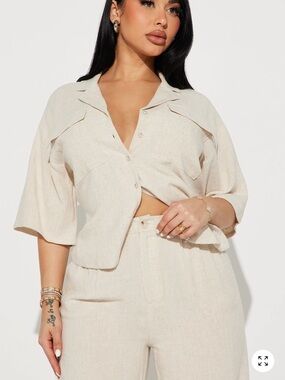 Fashion Nova Cream 2 Piece Set — XL